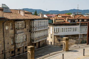 Photo of Santander city beach aerial panoramic view.