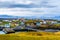 Photo of aerial view of Stykkishólmur village in northwestern Iceland.