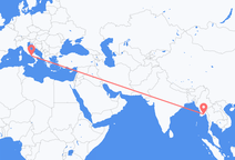 양곤에서 출발해 나폴리로 향하는 항공편