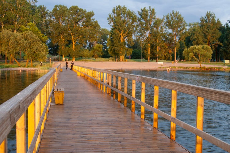 Lake Rekiva, Šiauliai, Lithuania - Sunset, walkways