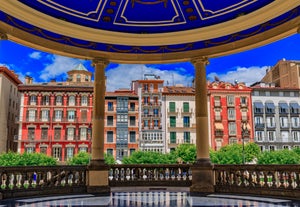 Photo of aerial view of Valladolid skyline, Spain.