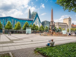 Berlin cityscape with Berlin cathedral and Television tower, Germany.