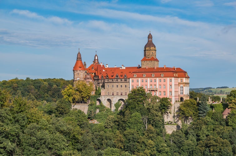 photo of Książ - historic castle in a castle complex, located in the Książ district of Wałbrzych in the Wałbrzych Foothills, Poland.