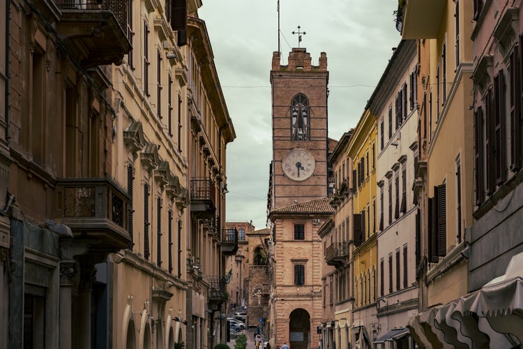 Photo of historic downtown's view of Osimo city in Marche region, Italy.