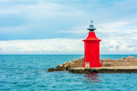 Red lighthouse in Koper, Slovenia
