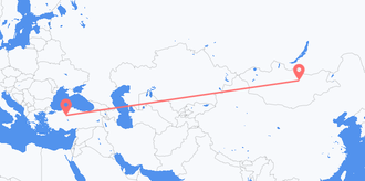 Flüge von die Mongolei nach die Türkei