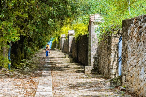 Footpath to the top of Cortona, Tuscany, Italy