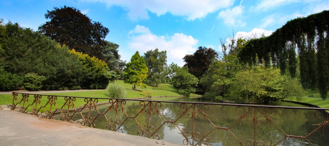 photo of view of "Parc barbieux", public park in Roubaix (North of France).