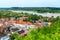 Photo of panoramic aerial view of Kazimierz Dolny, Poland.