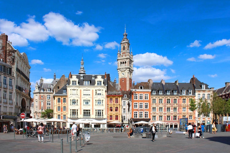 Photo of City of Lille (north of France) - Main square with belfry and "Vieille Bourse".