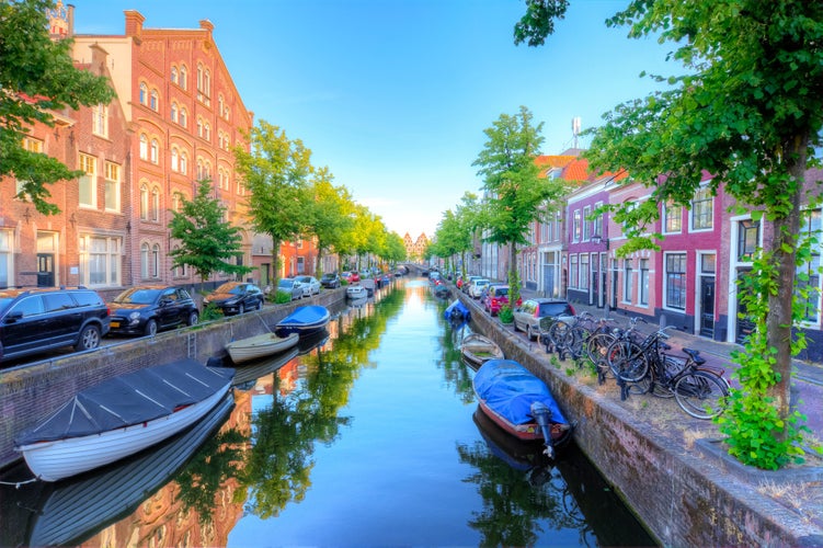 Haarlem architecture and canals, Netherlands