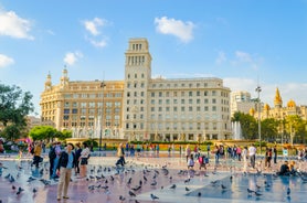 Scenic aerial view of the Agbar Tower in Barcelona in Spain.