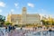 Photo of view of Square of Catalonia (Placa de Catalunya) in Barcelona, Spain.