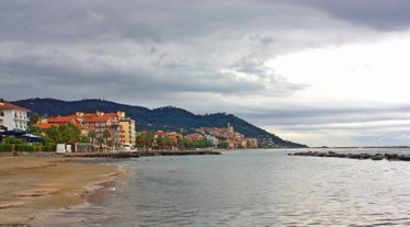 Photo of a coastal city of Imperia, Italian Rivera in the region of Liguria, Italy.