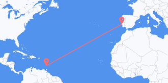 セントビンセントおよびグレナディーン諸島出身ポルトガルへのフライト