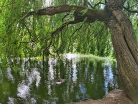 Photo of old Turn Junction, or Deep Cutting Junction where the Birmingham and Fazeley Canal meets the Birmingham Canal Navigation's Main Line Canal, Birmingham, England.