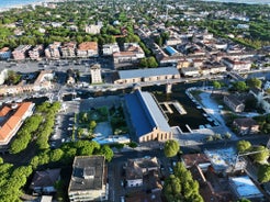 photo of sunny summer view from flying drone of Cattolica town, Province of Rimini. Fantastic sunrise on east coast of Adriatica sea, Italy, Europe.