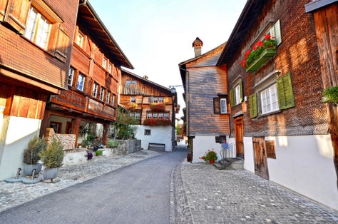 Photo of Historical buildings in aldstadt (old town) of the medieval township of Buchs in St. Gallen, Switzerland.