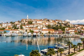 Photo of Town of aerial view of Rovinj historic peninsula, famous tourist destination in Istria region of Croatia.