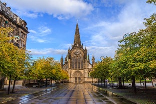 Photo of beautiful view of the old town city of Edinburgh from Calton Hill, United Kingdom.