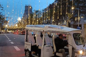 Christmas Lights Tour of Barcelona in Private Eco Tuk Tuk