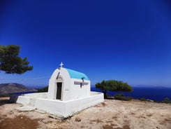 Photo of wonderful view to the sea from the mountains in Kefalos ,Kos island, Greece.