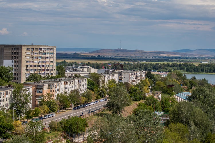 Photo of aerial view of the Galati city in summer season, Romania.