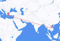 Flyrejser fra Pakxe, Laos til Santorini, Grækenland