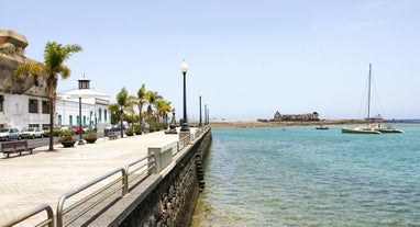 photo of landscape of Charco de San Gines in Arrecife, Lanzarote, Spain.