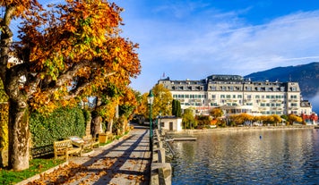 Village of Velden at lake Worther See in Carinthia,Austria.