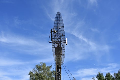 Vintage military radar antenna in Museum of Polish Army, Warsaw, Poland.