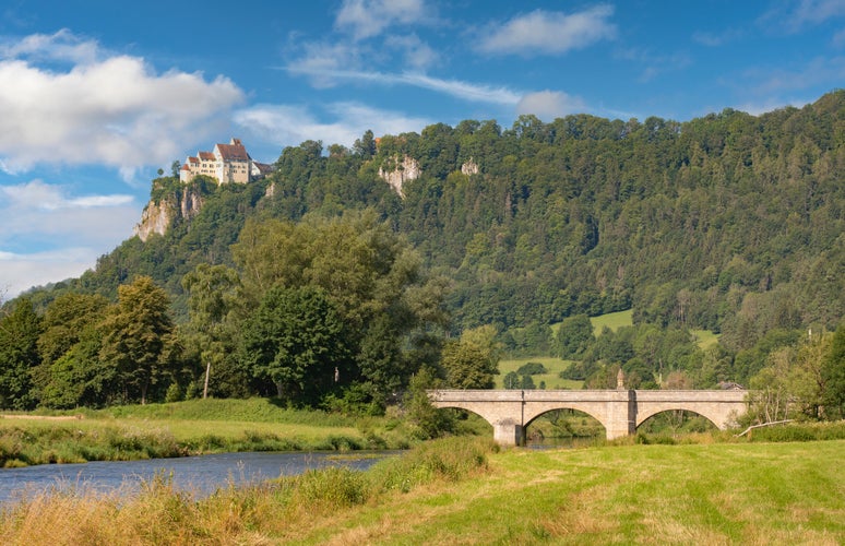 rocky landscape in the Danube Valley between Beuron an Sigmaringen, Baden-Wurttemberg, Germany