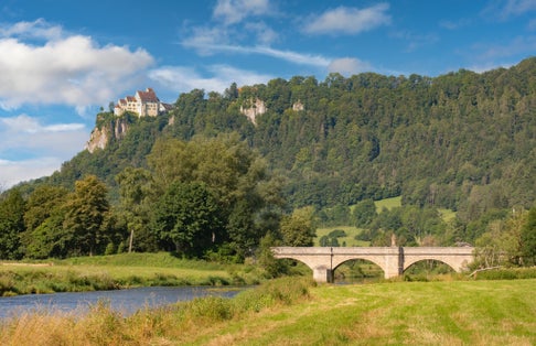 rocky landscape in the Danube Valley between Beuron an Sigmaringen, Baden-Wurttemberg, Germany