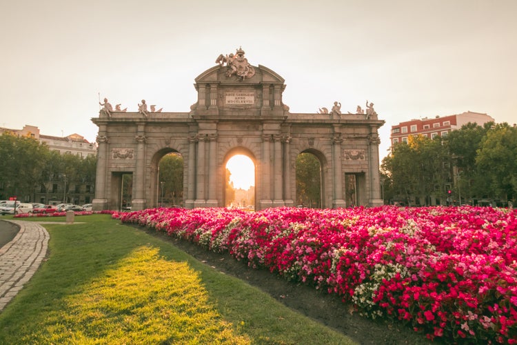 Photo of Alcala Door (Puerta de Alcala). It was the entrance of the people coming from France, Aragon, and Catalunia. Landmark of Madrid, Spain.