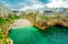 View of the beach lama Monachile Cala porto in Polignano, Puglia (Apulia), Italy. Polignano seaside of Adriatic Sea, Puglia, Italy. Polignano is a town and comune in the Metropopolitan City of Bari.