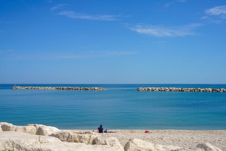 Panorama view, beach of Fano, Italy