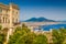 photo of view ofScenic picture-postcard view of the city of Naples (Napoli) with famous Mount Vesuvius in the background from Certosa di San Martino monastery, Campania, Italy,Bologna italy.