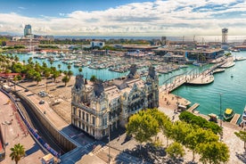 Scenic aerial view of the Agbar Tower in Barcelona in Spain.