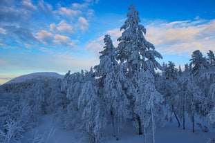 Photo of aerial view of Kittila, a municipality of Finland and a popular holiday resort. Levi is ski resort in Finland.