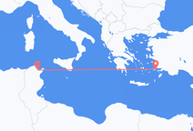 튀니스 출발, 코스 도착 항공편