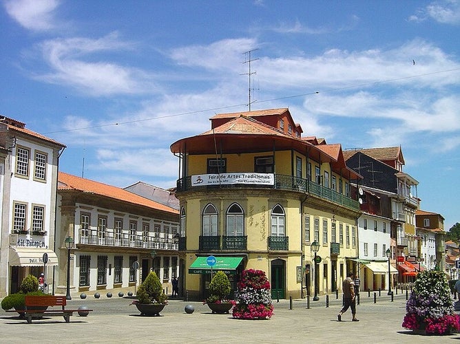 Photo of street view of the city  Bragança, Portugal.