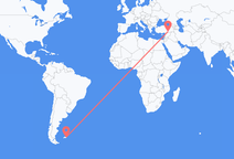 เที่ยวบิน จาก Mount Pleasant, หมู่เกาะฟอล์กแลนด์ ไปยัง Sanliurfa, ตุรกี