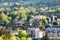 photo of French alps mountain and Saint-Gervais-les-Bains village, in spring in France.