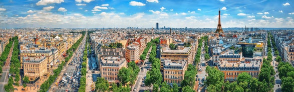 Photo of Lille, the Porte de Paris, view from the belfry of the city hall.