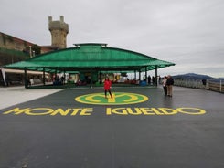 Photo of panoramic aerial view of San Sebastian (Donostia) on a beautiful summer day, Spain.