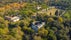 Aerial view of Siena Square and the Globe Theater, a Shakespearean theater in Rome, Italy. They are located inside the Villa Borghese gardens.