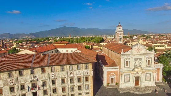 photo of Knights Square aerial view from drone in Pisa, Tuscany, Italy.