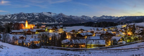 photo of an aerial view of Bolsterlang Ski resort  Allgäu, Bavaria, Germany.