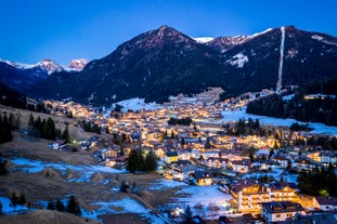 photo of Glimpses of the mountain village of San Giovanni di Fassa, Vigo di Fassa, Val di Fassa, Trento, Trentino Alto Adige, Italy.