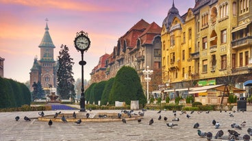 Photo of aerial view of the old Timisoara city center, Romania.